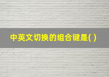 中英文切换的组合键是( )